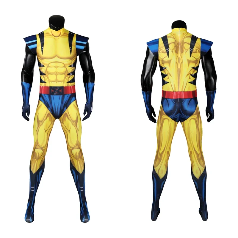 Zentai Wolverine Cosplay Kostuum James Howlett Jumpsuit 3d Print Bodysuit Superheld Halloween Carnaval Fantasie Man Outfit