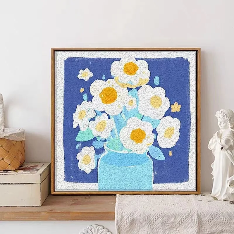 

A-0384 Vibrant floral wall art for living room.