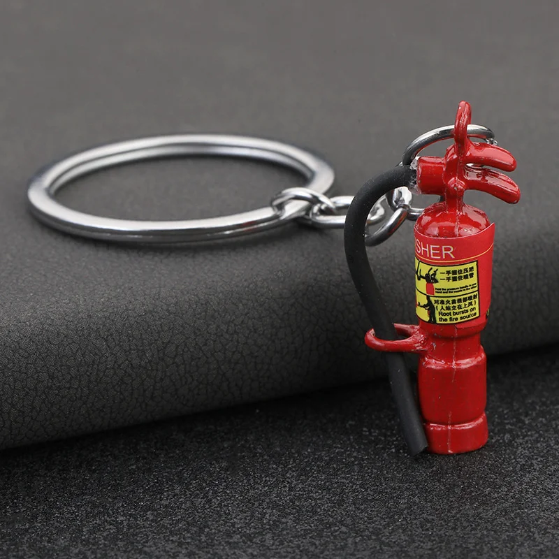 Fashion Red Fire Extinguishers Keychain Metal Simple Keyring Personality Car Key Chain Gifts New in 2023 Free Shipping 1Pcs