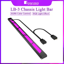 JONSBO LB-3 powłoka aluminiowa RGB z przyciąganie magnetyczne wsparcie 12V AURA kolorowy pasek z ręcznym sterowaniem Light Bar