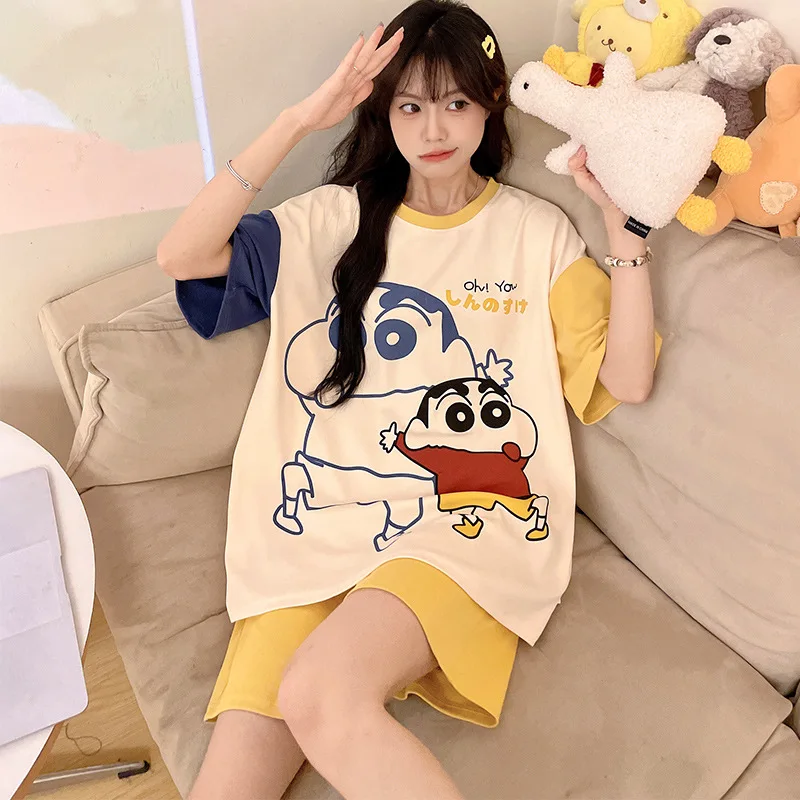 

Kawaii Cartoon Crayon Shin-Chans Anime Summer Soft and Comfortable Crayon Shin-Chans Pajamas Homewear Creative Girl Gifts