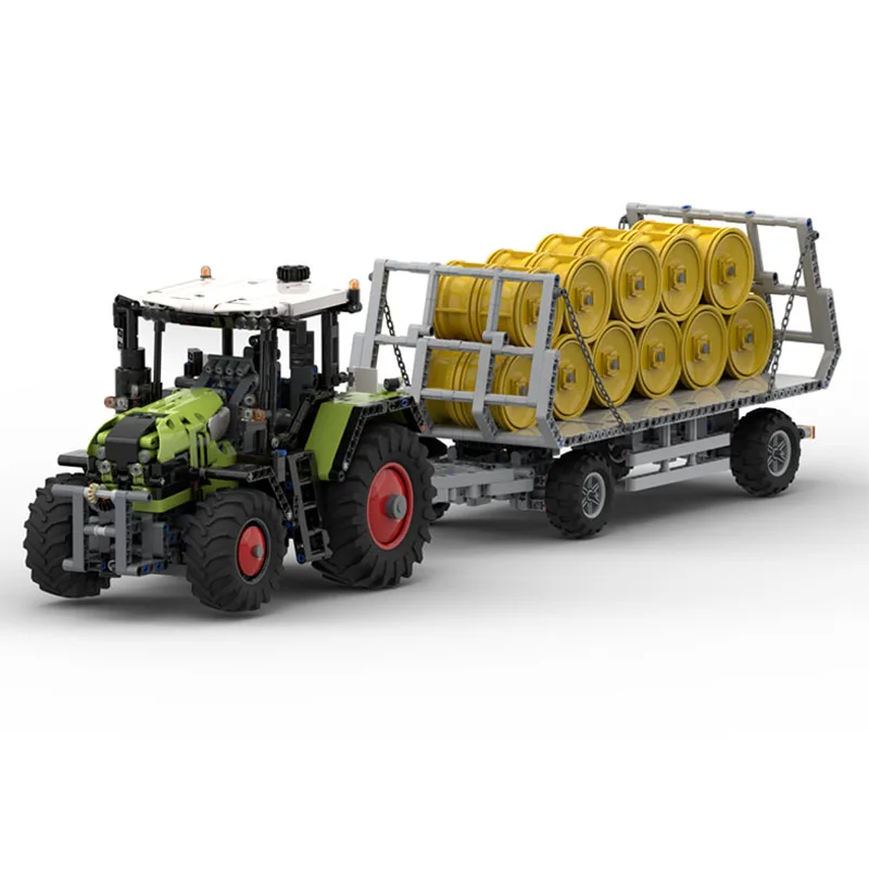 MOC-94474 & MOC-31011 & MOC-38383 Pack Trailer Assembly Building Block Model Scalable  Technology  Agricultural  Tractor