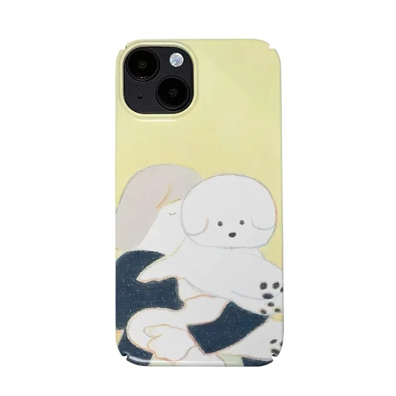 

Cute Yellow Puppy Cartoon Phone Case for IPHONE 17 Air 16E 15 PROMAX 14 Plus 13 12 MINI 11 PRO 16Plus XR Xs Acrylic Phone Cover