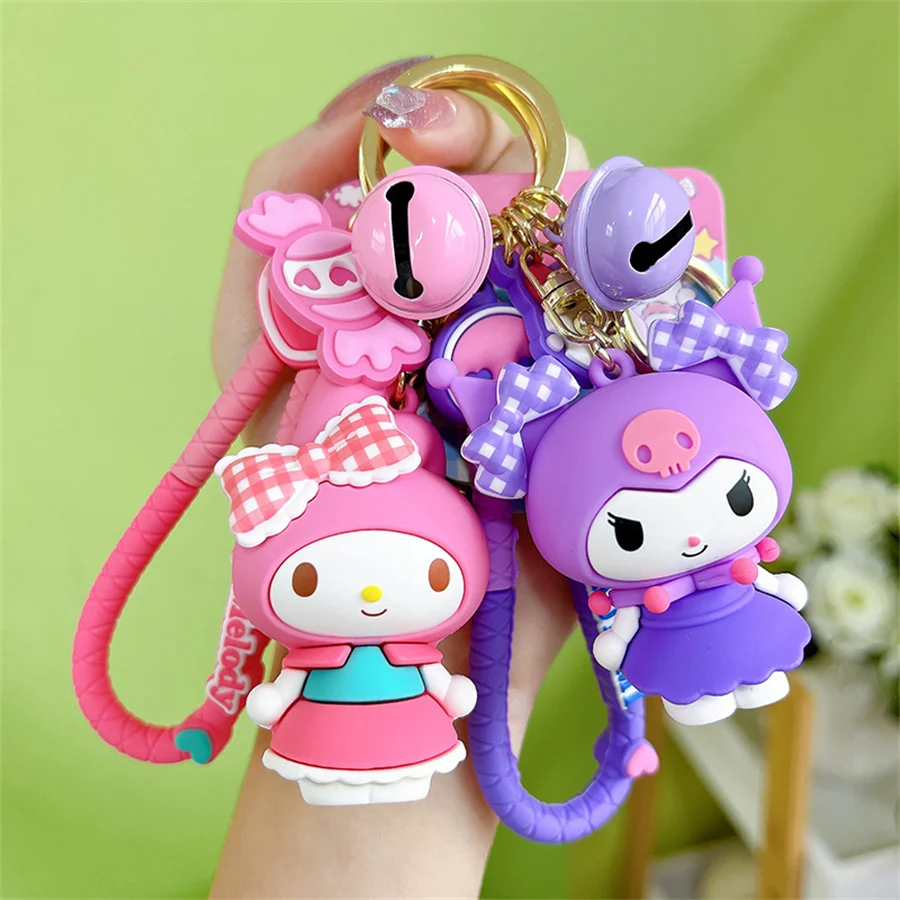 1 unidad Llaveros de la Serie Familiar de Personajes Sanrio, Lindos Amuletos Coleccionables de Hello Kitty, Auténticos y con Licencia, Recuerdo, Accesorio Colorido
