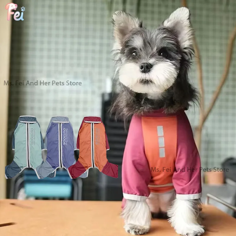 

Summer Dog Bodysuit 4-Legged Insect-Proof Cooling Breathable UV Protection Clothes for Small Dogs Bichon Schnauzer Puppy