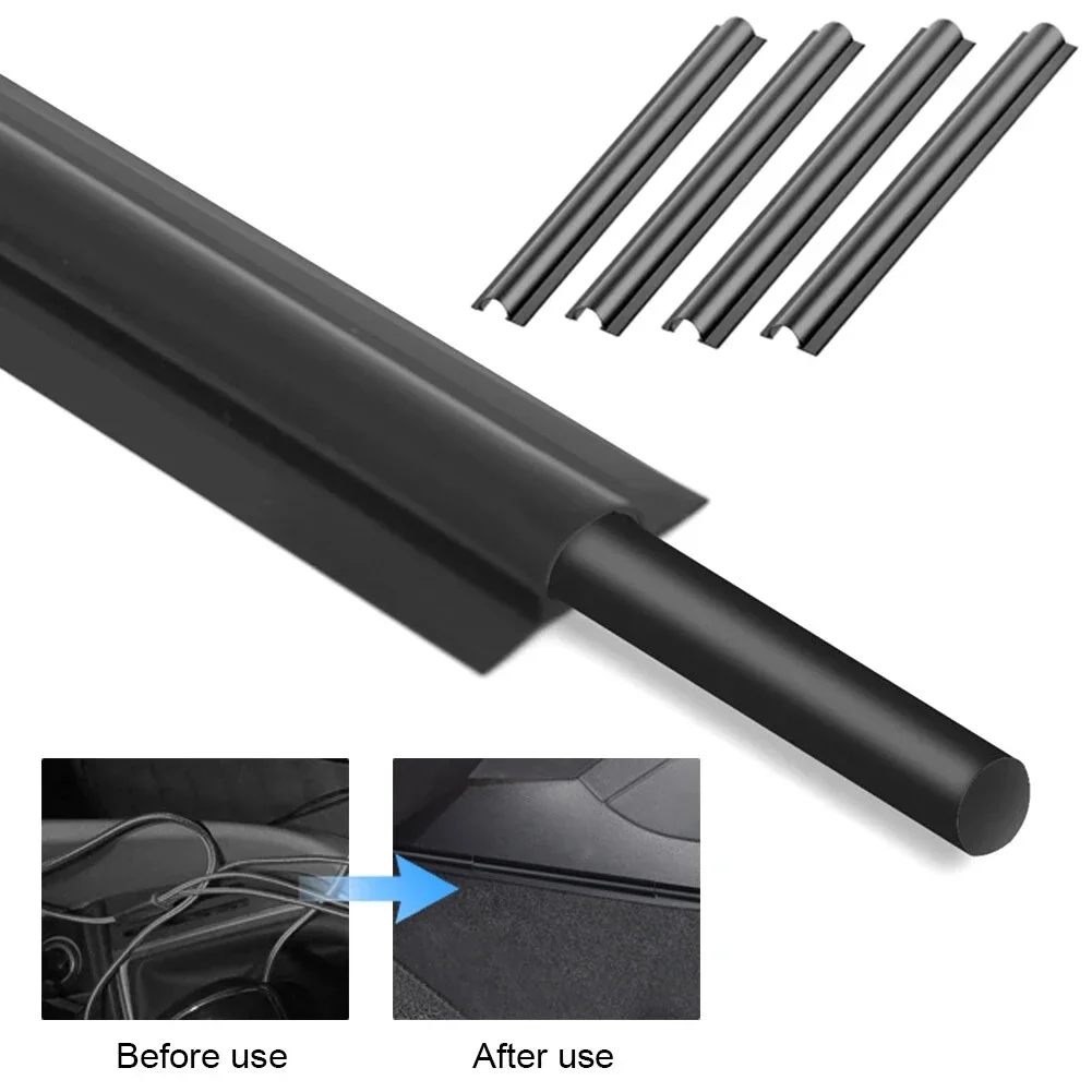 4/8Pcs Car Interior Cable Line Sleeve Hidden Clamp Pipe Universal Cable Black Arrangement Harness Data Car Wire Protector