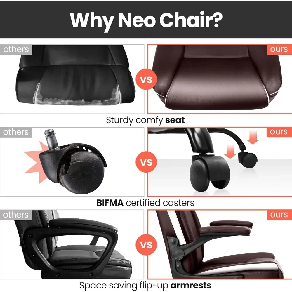 Office Chair Adjustable Desk Chair Mid Back Executive Comfortable PU Leather Ergonomic Gaming Back Support Home Computer