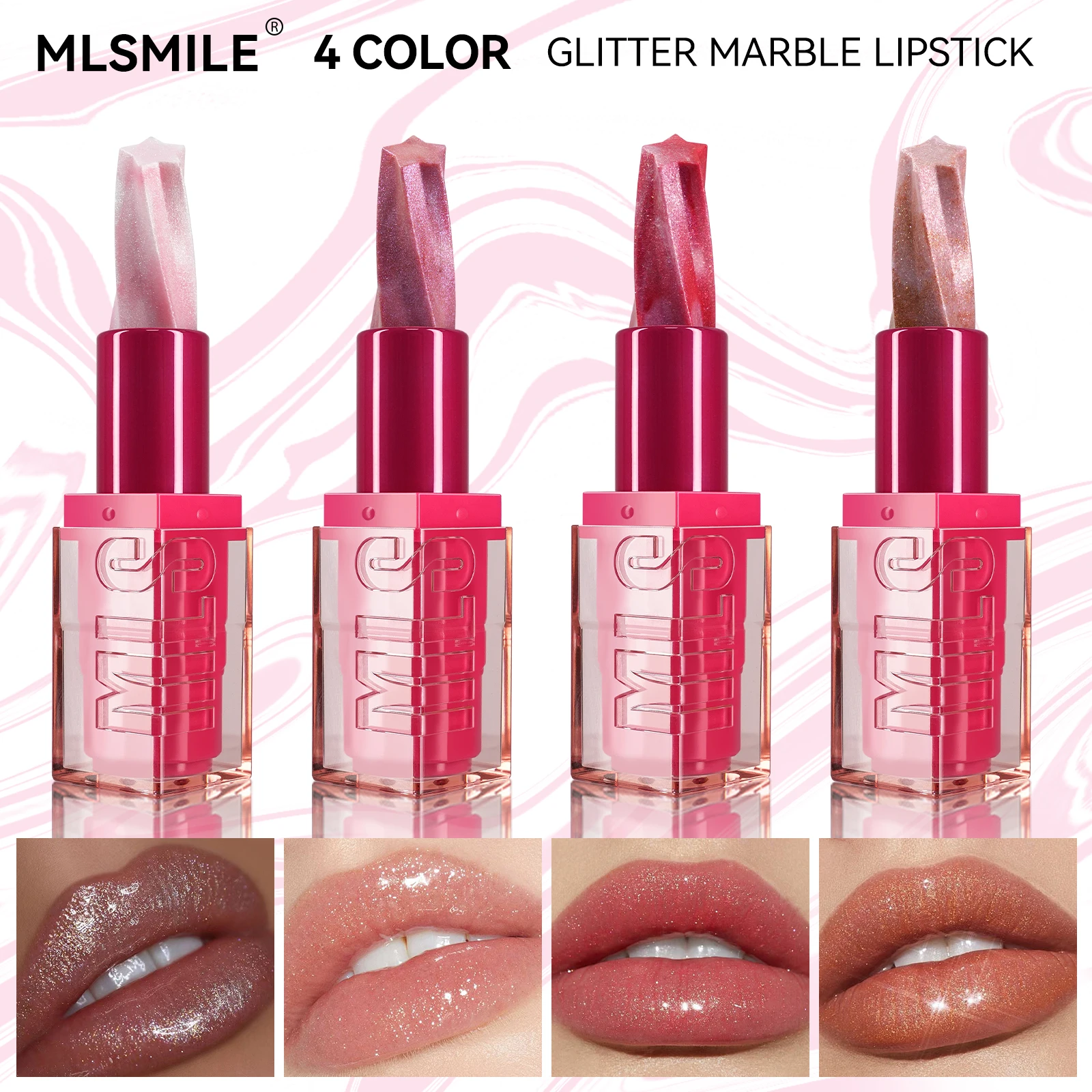 Jelly Mirror Lipstick Makeup Love Shape Waterproof Non-stick Cup Solid Lip Gloss Clear Long Lasting Moisturizing Lipstick Pen