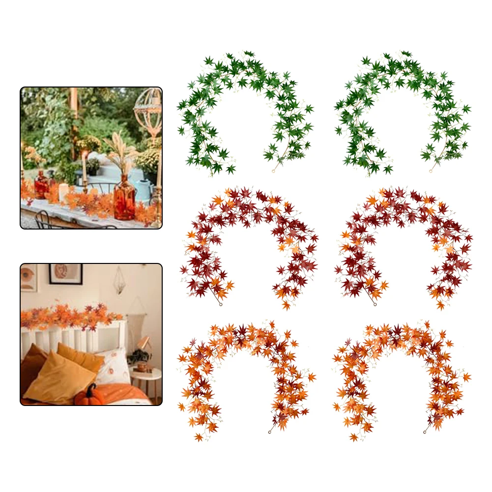 

Fall Maple Leaf Wreath Faux Maple Leaf Vine Hanging Ivy Plant Decoration For Indoor And Outdoor Home Garden Thanksgiving Party
