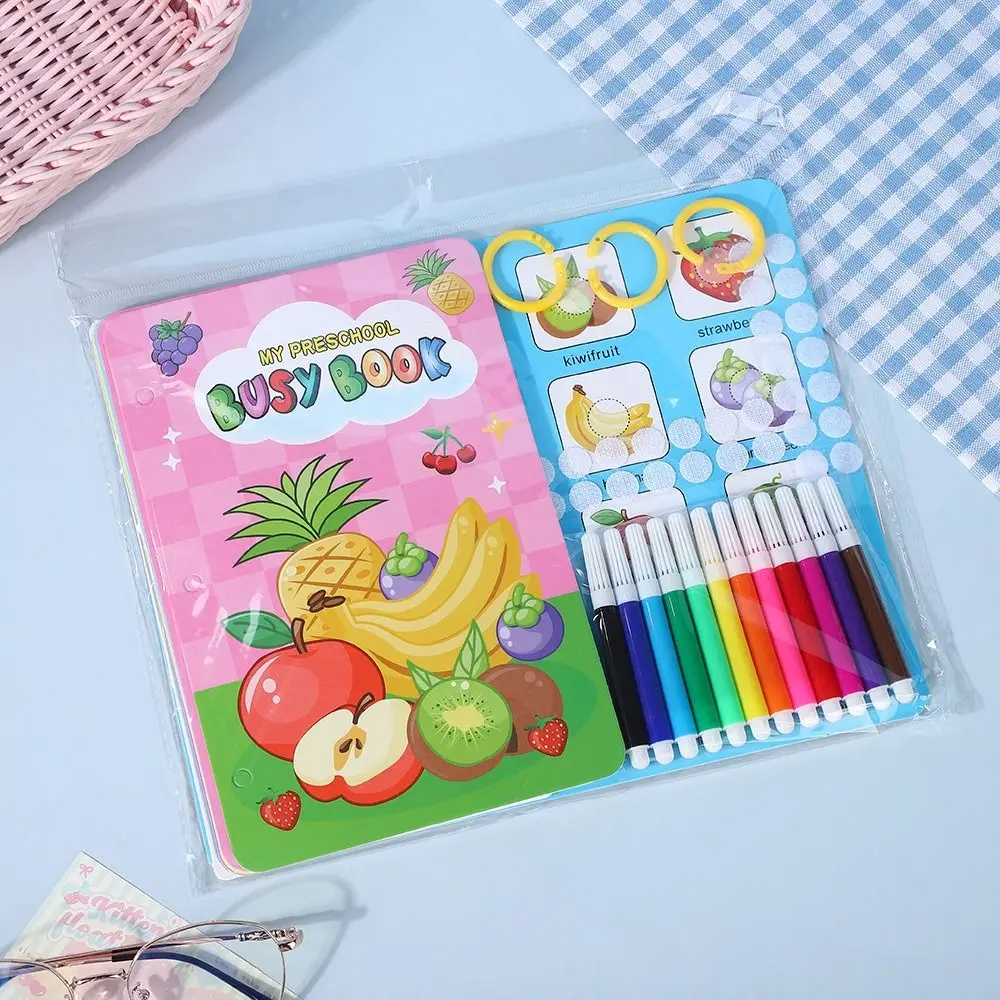 Ensemble de stylos aquarelle 2 en 1, 12 couleurs, animaux, dinosaures, Graffiti, carnet de notes, dessin animé, pour enfants