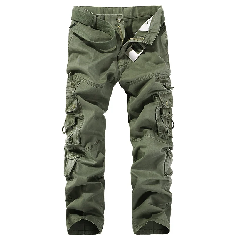 

New 2024 Mens Casual Cargo Pants mens pants joggers Pockets Outdoor Trousers Plus Size