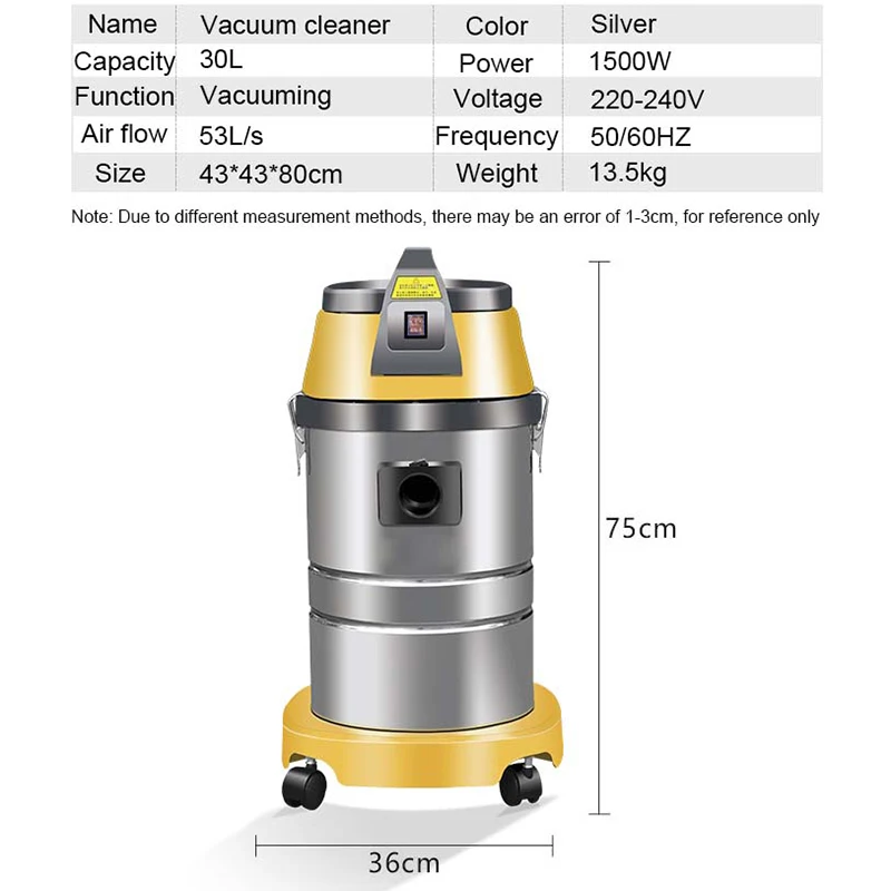 Commercial High Power Vacuum Cleaner Car Washer Wet Dry Sweeper Suction Machine Aspirator Dust Catcher Collector Water Absorber