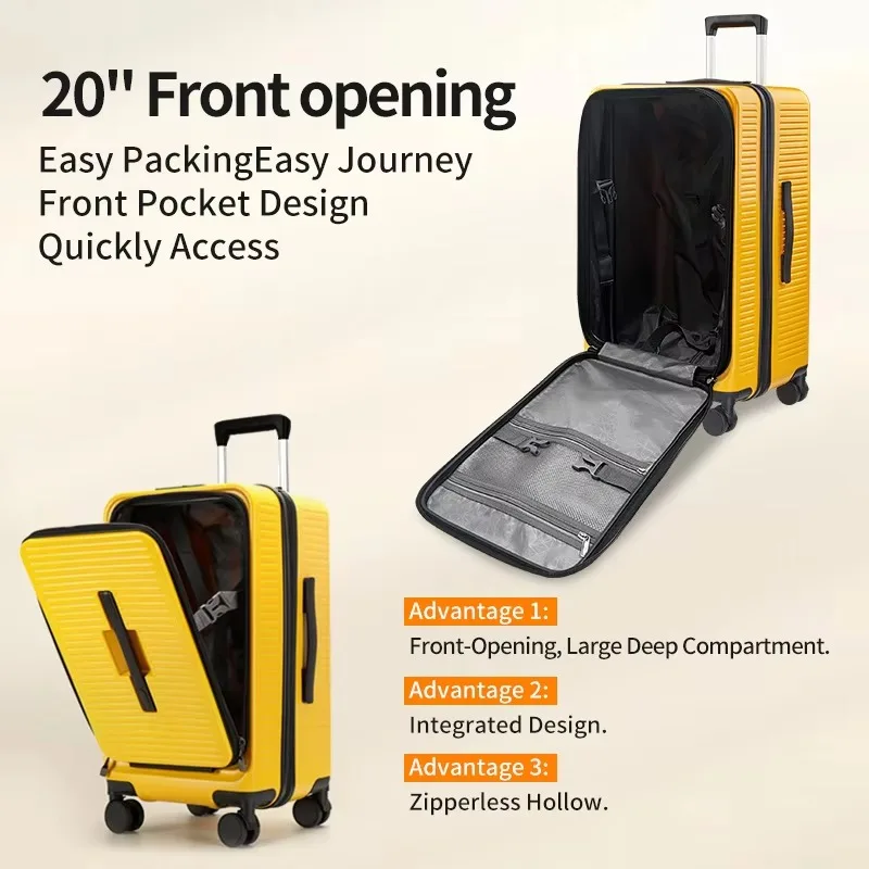 حقيبة سفر ذات سعة قابلة للتوسيع مع عجلة دوارة وقفل TSA مادة الكمبيوتر المتداول الأمتعة 20/24/28 #3