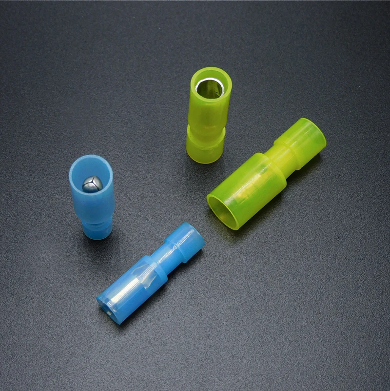 10 Stuks 5 Paar 4-kleuren Kogelvormige Butt Crimp Terminals Nylon Geïsoleerd Snel Insert Draad Connectoren 0.3-6mm2 0.5-0.78 1.25-156