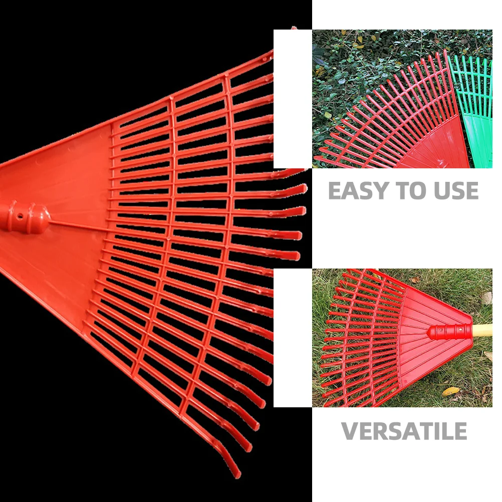 Grass Rake Garden Artificial Leaf Rakes Plastic Garden Soil Leaves Rake for Lawns Yard Lightweight Heavy Duty Hand Tools