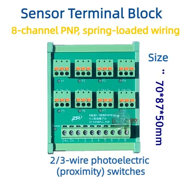 8 12 Channels 2 3-wire NPN PNP Sensor Terminal Block PLC Wiring Photoelectric Proximity Switch Sensor