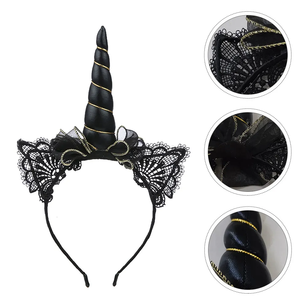 

1Pcs Unicorn Hair Band Iron Cat Ear Headband Party Photography Props Kids Hair Bands Black Durable Party Headband