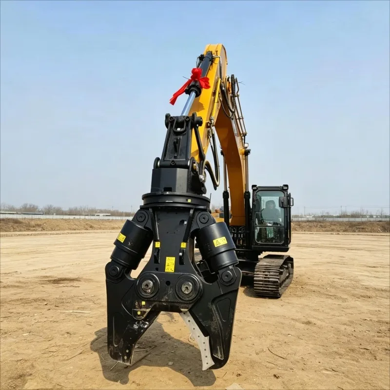 Customized Double Cylinder Hydraulic Excavator Rotating Shear Demolition Scrap Metal Steel Concrete Pulverizer