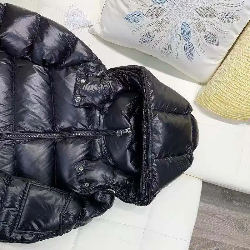 Chaqueta de plumón con capucha para jóvenes, ropa corta holgada de estilo coreano, a la moda, Chaqueta brillante, novedad de 2023