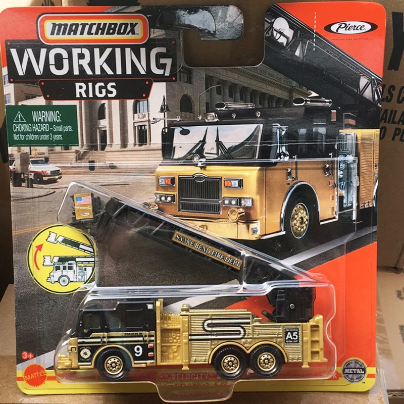 Original Matchbox Collectors Construction Working Rigs Trailer Flatbed Rescue Vehicle Alloy Car Model Toy for Boys Diecast 1/64