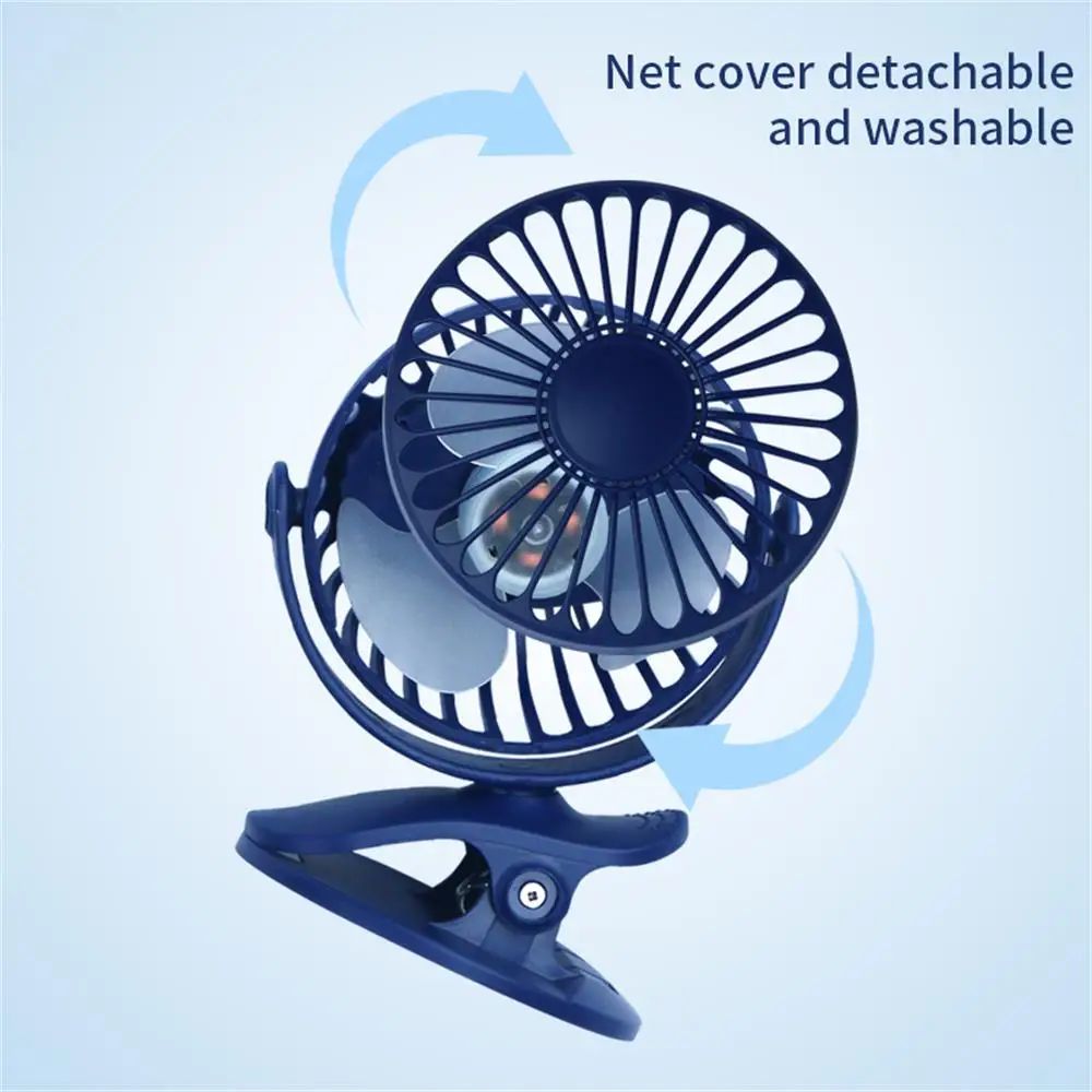 Miniventilador portátil con Clip para el hogar y la Oficina, dispositivo eléctrico de refrigeración con rotación de 360 °, ajustable, para dormitorio de estudiantes