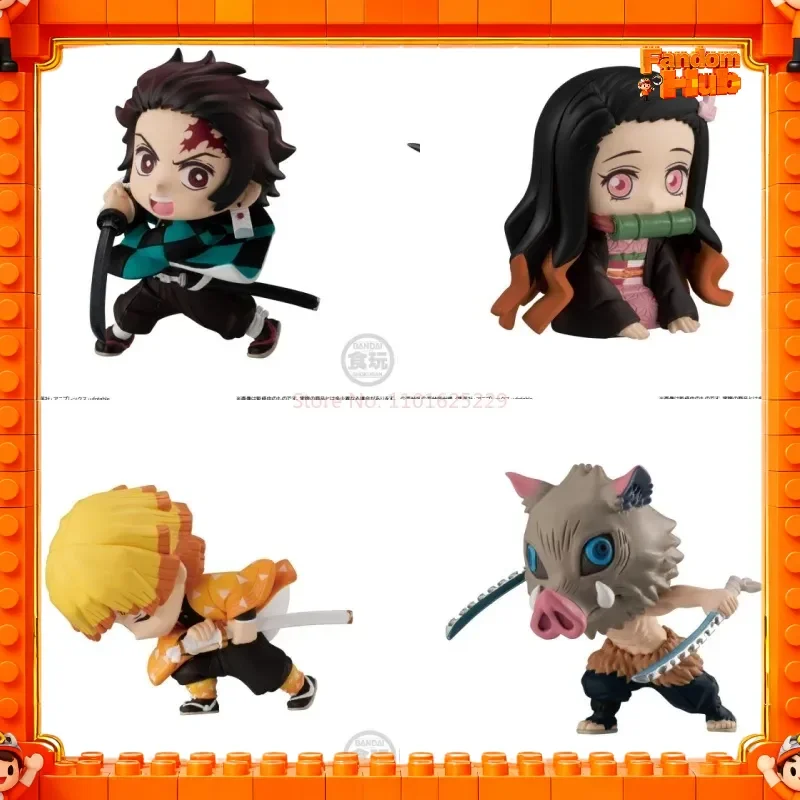 Figuras Mini Originales de Bandai Demon Slayer Shokugan - Nezuko Kamado, Inosuke Hashibira y Tanjiro Kamado, de la Ola 1 a la Ola 4