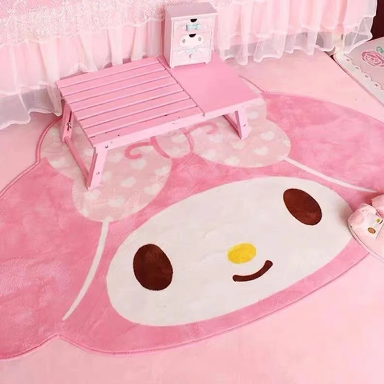 60x90cm Cartoon Bedside Carpet Cute Pink Rabbit Rug Bedroom Floor Mats Soft Plush Absorbent LivingRoom Kawaii for Girls