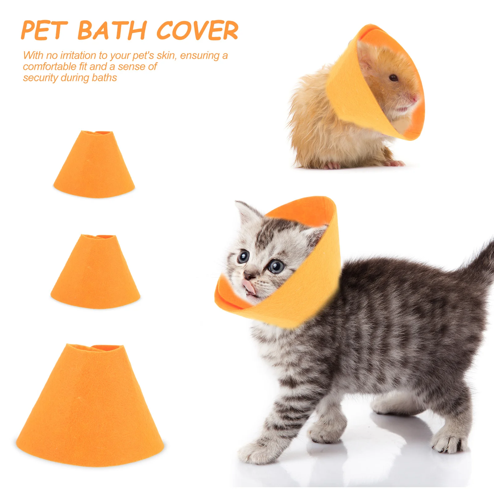 

3pcs Small Pet Bathing Suit Waterproof Anti-Lick Collar For Hamster Squirrel Guinea Pig Recovery Protection Gear Pet Cone Collar