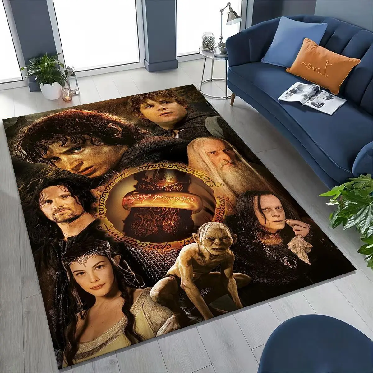 

Classics L-Lord of The Rings H-Hobbit Movie Board Rug for Bedroom Living Room Sofa Home Doormat Decor, Large Non-slip Floor Mat