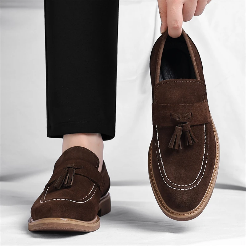 Men Dark Green Patent Velvet Spliced Double Monk Strap Shoes Retro British Platform Loafers Trend Casual Business Slip On Height
