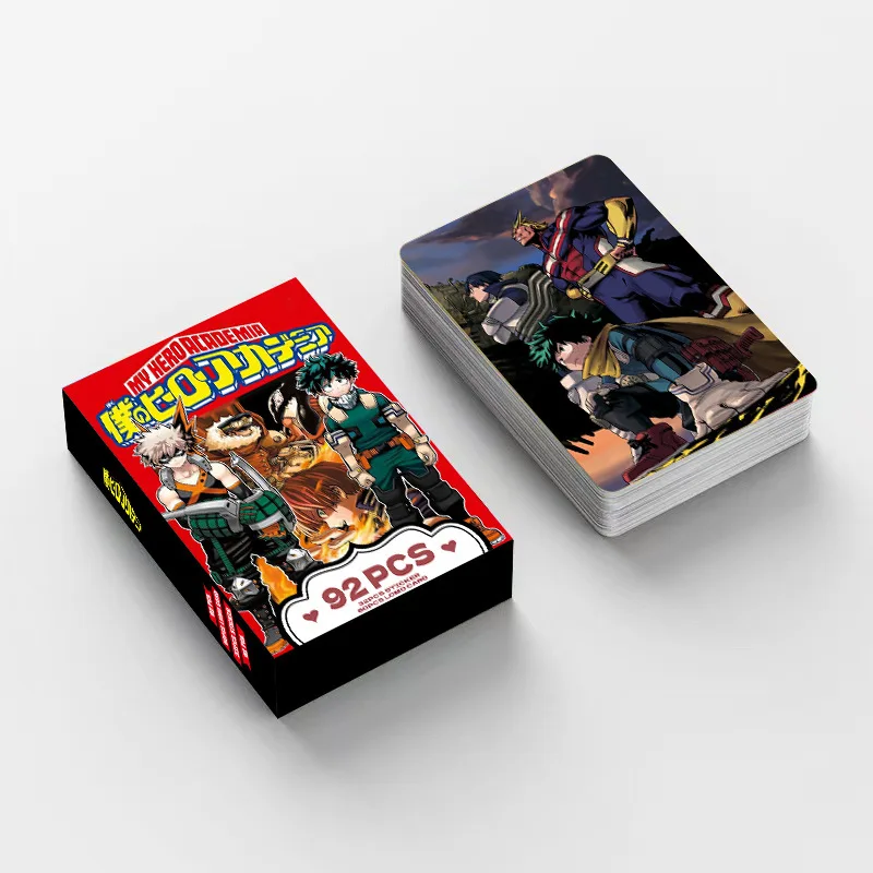 92 Stück/Box Anime My Hero Academy Lomo-Karte, beidseitig, HD-Farbdruck, Bildersammlung, Geburtstagsgeschenk – Detail 3