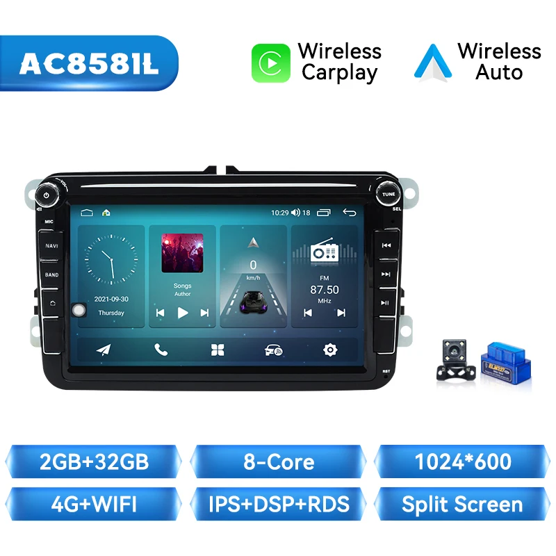 Auto Radiospeler voor VW/Volkswagen/Golf/Passat/b7/b6/Skoda/Seat/Octavia/Polo/Tiguan Android Draadloze Carplay 4G Wifi DSP Stereo