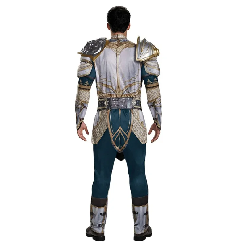 WOW Movie Character Cosplay Men Warcraft King Llane Muscle Costume Medieval King Costume Shield MS40413