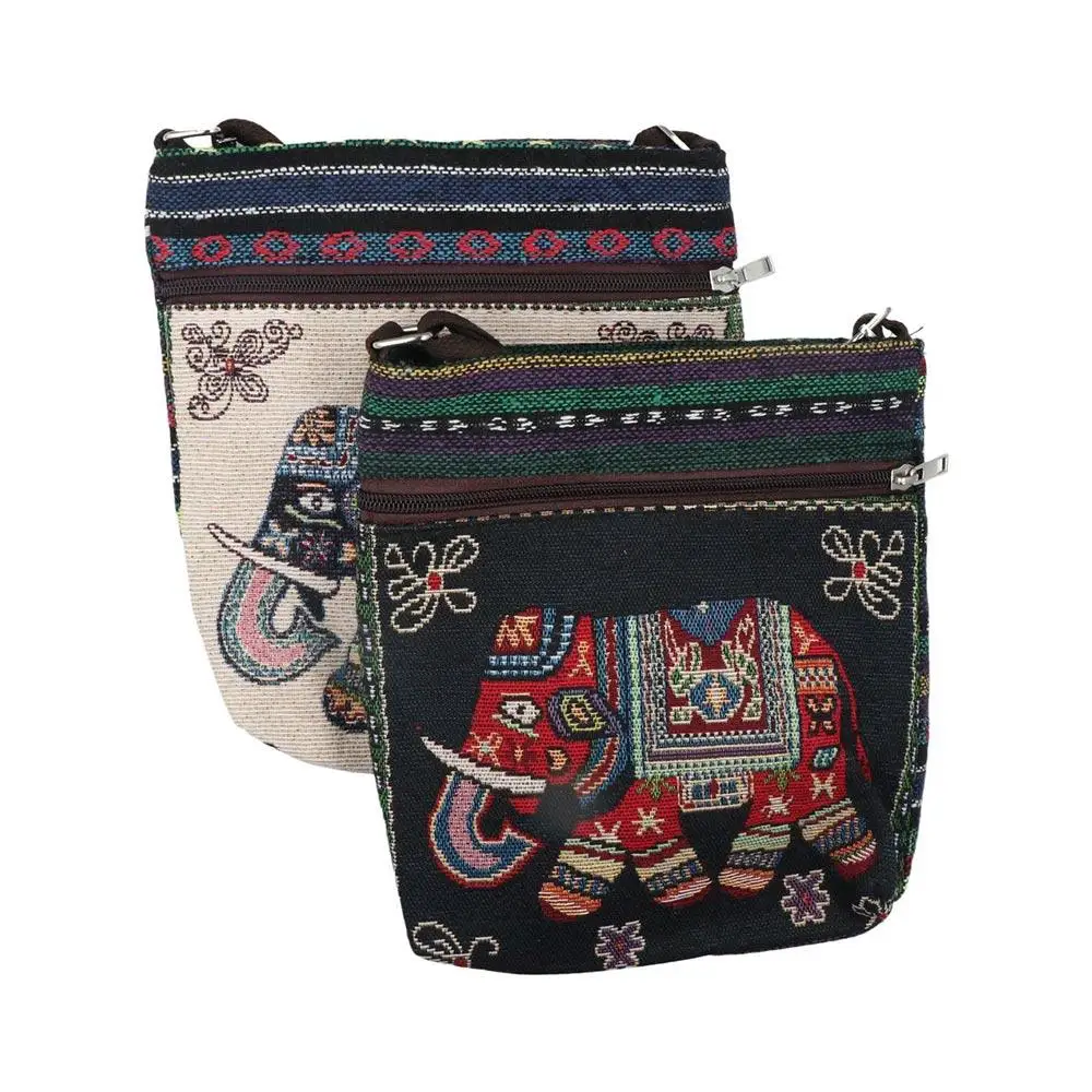 

Embroidery Ethnic Style Crossbody Bag Rabbit Butterfly Cute Elephant Cloth Bag Canvas Shoulder Bags Animal Shoulder Bag Women