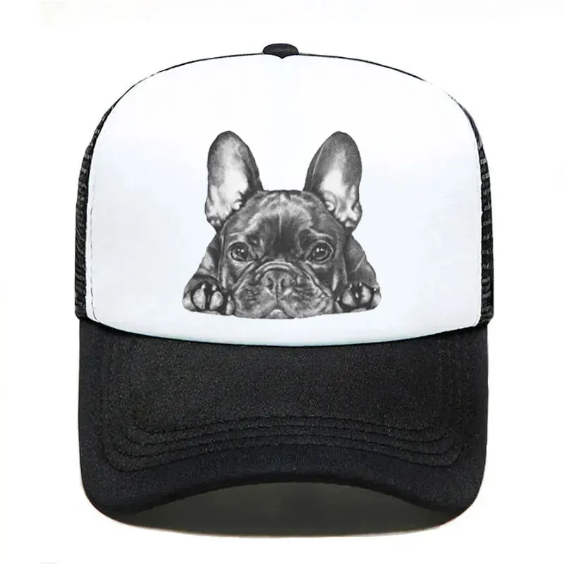 New Fashion Unisex Frenchie Dog French Bulldog Trucker Hat Adult Adjustable Baseball Cap Women Men Outdoor Snapback Hats