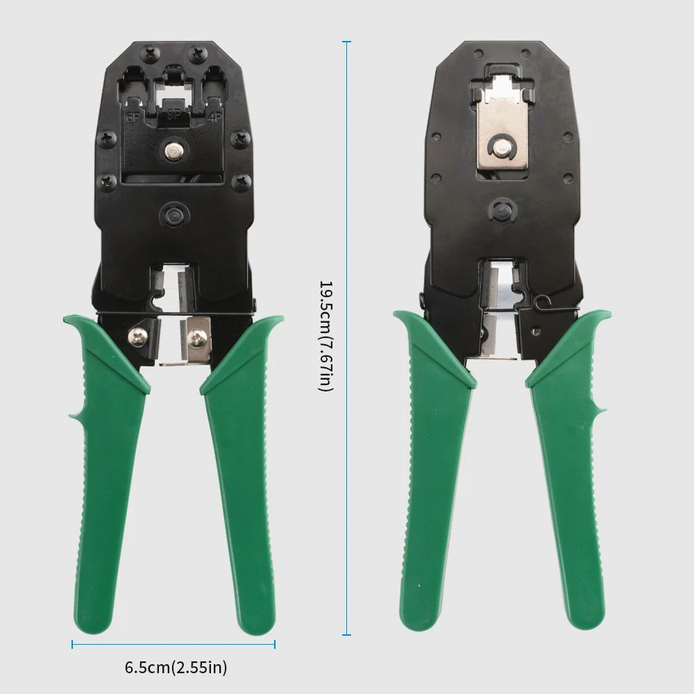 RJ45 RJ11 Crimping Tool 3-in-1 Network Crimper Cutter Stripper Plier for 6P 8P RJ12 Ethernet LAN Cable