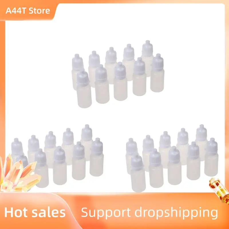A44T 30 ชิ้น 10 มิลลิลิตร 1/3 ออนซ์ LDPE พลาสติก Childproof ขวดหยดน้ํามันโลชั่น