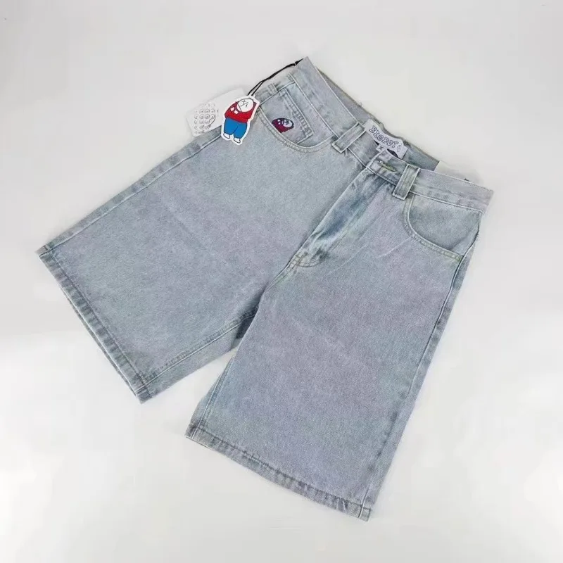 Deeptown Y2k Baggy Jorts Shorts Hip Hop Oversized Vintage Jeans Streetwear Harajuku Denim Pants Embroidery Wide Leg Trousers