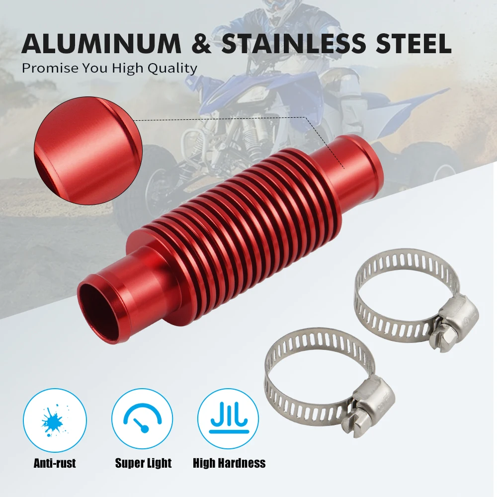 ATV Billet In Line Super Wasserkühler Passend für 0,76 Zoll Innenschlauch für Yamaha Raptor 700 Grizzly 660 Rhino YFZ450 Honda TRX Suzuki – Detail 10
