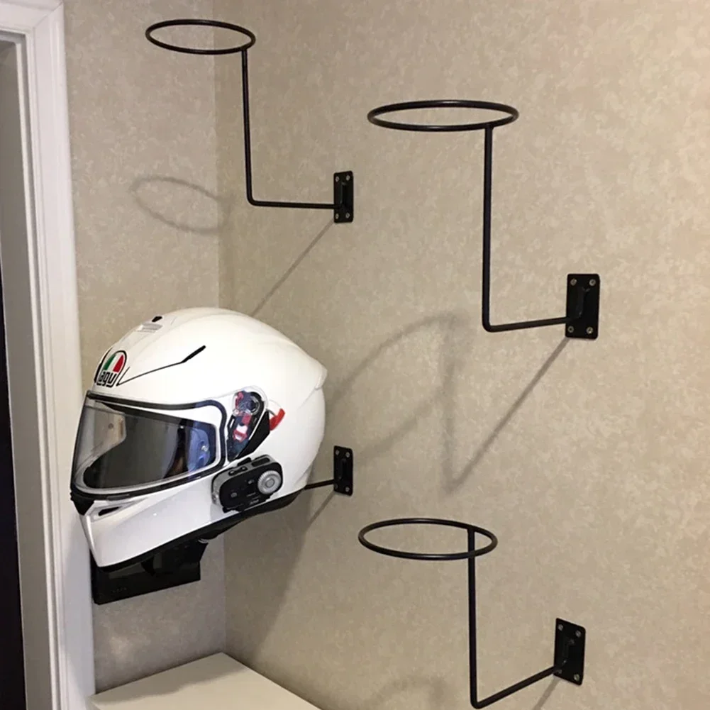 

Steel Motorcycle Helmet Holder Wall Mounted Hook Hanger Rack for Coats Hats Caps Helmet Rack Black White Accessories