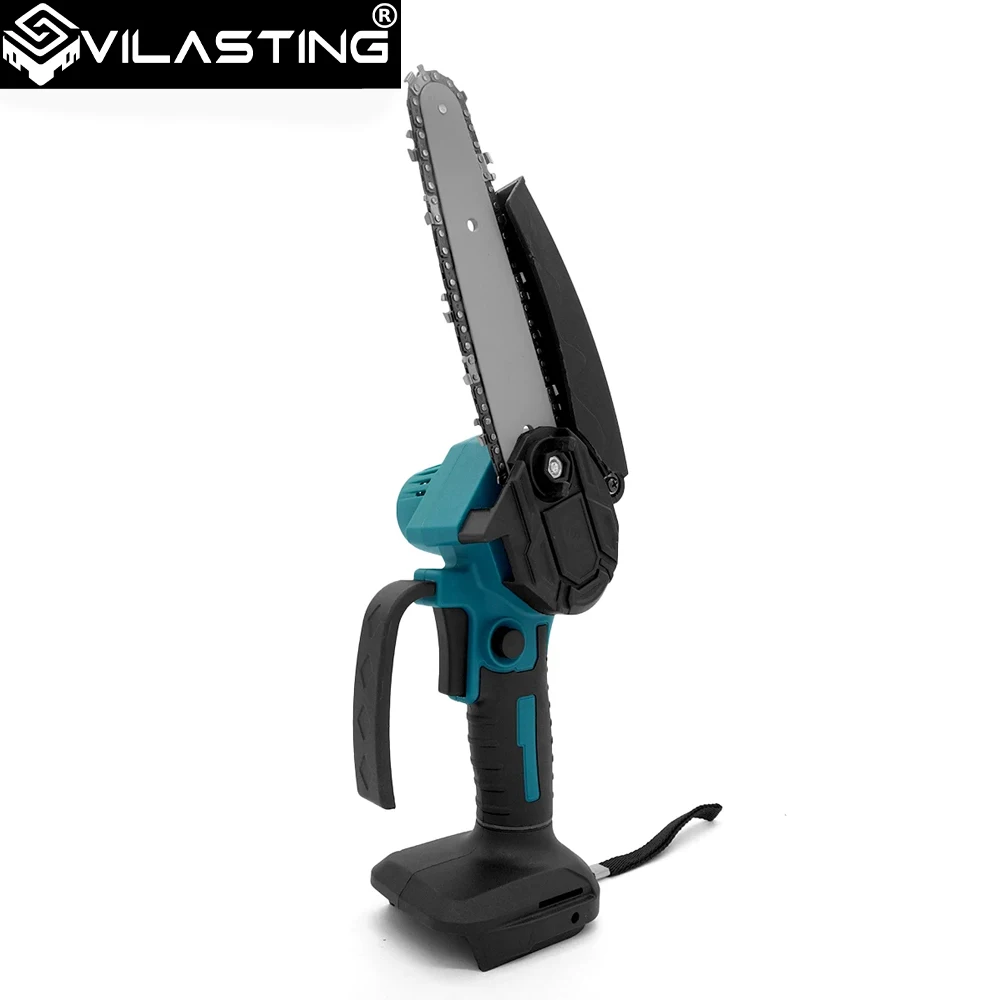 VILASTING-sierra de cadena eléctrica de 8 pulgadas, motosierra portátil de mano, cortador de madera para árboles, herramienta eléctrica de poda para jardín para Pin de batería Makita de 18V