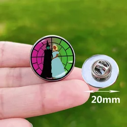Hot Sale Stainless Steel Wicked Pin Badge Anime Witch Photo Charm Bag Shirt Pins Glass Jewelry Accessories