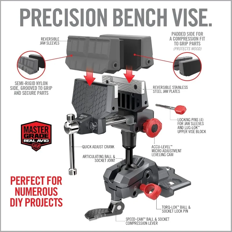 Vise - 360° Swiveling Bench Vise for Optimal Positioning, Versatile Applications, 5