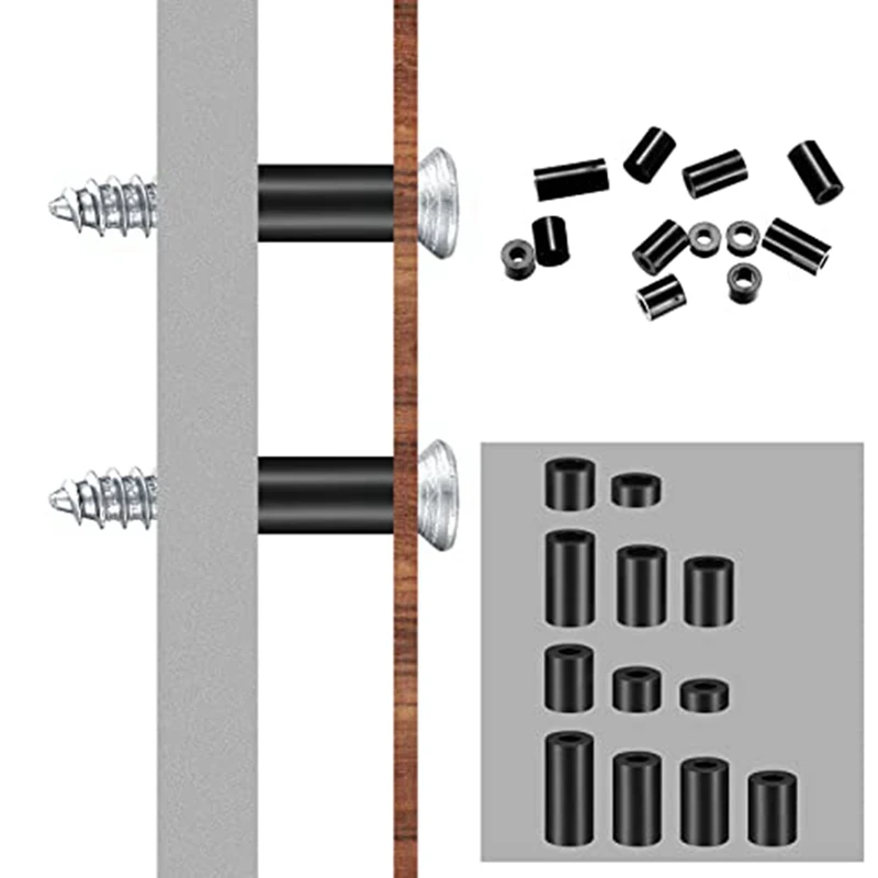 320 шт. винты для электрических розеток, черный нейлоновый круглый распорный набор в ассортименте, пластиковые распорки без резьбы
