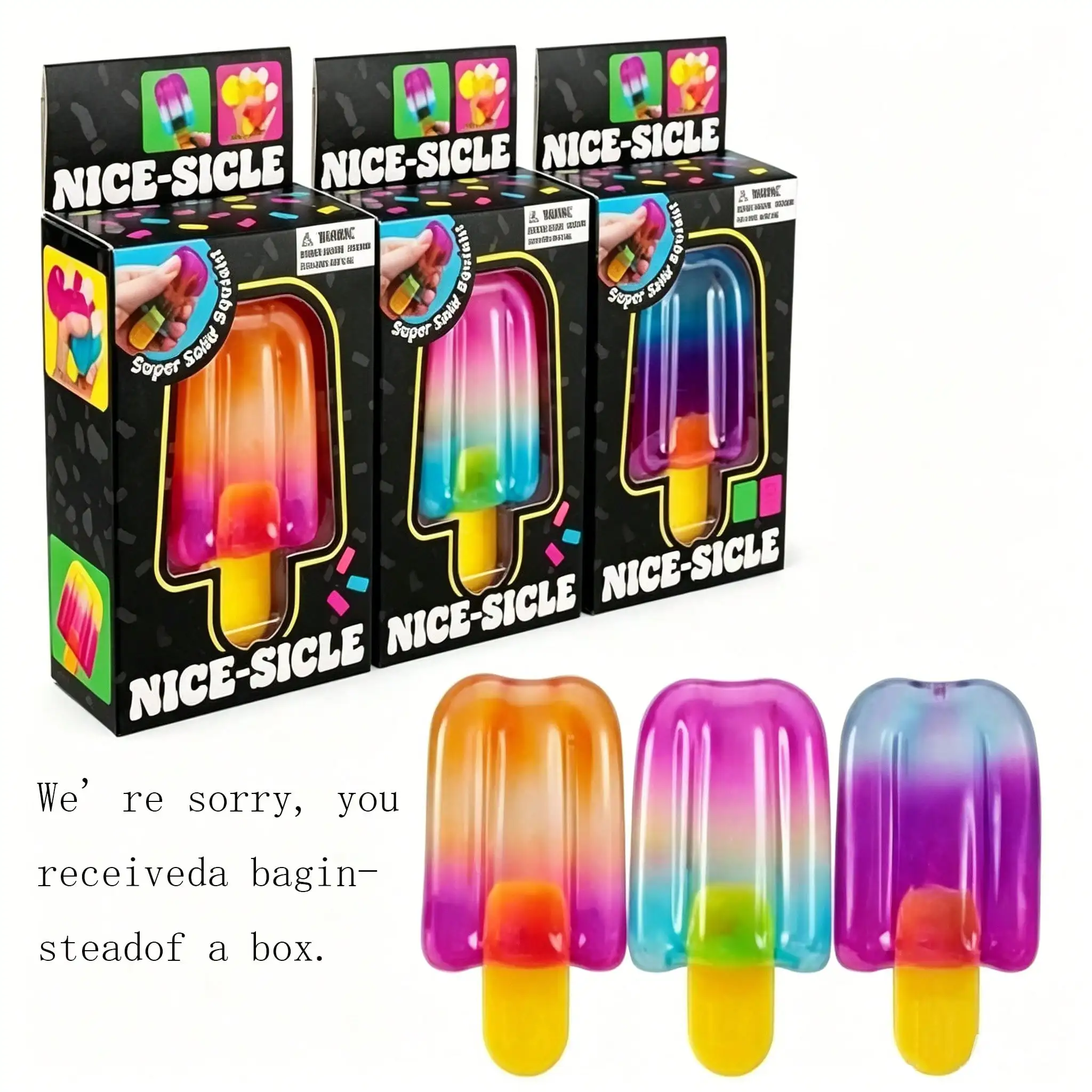 Gradient Popsicle Squeeze Toy, Slow Rebound Squishy Fidget Toy, Anxiety Relief Stress Buster, Stretchy Decompression Sensory Toy For Kids Adults, Office Desk Stress Relief Toy, Summer Novelty Cream Shaped Squishy Toy, Party Favor Gift
