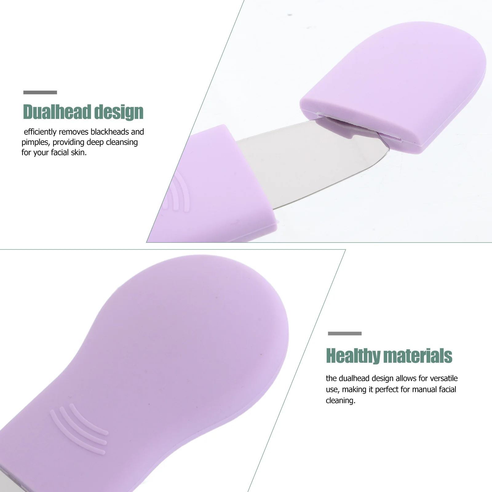 أداة مجرفة الرؤوس السوداء مزدوجة الأطراف من الفولاذ المقاوم للصدأ مستخرج المسام للتنظيف العميق للعناية ببشرة الوجه منظف مسام الأنف #2