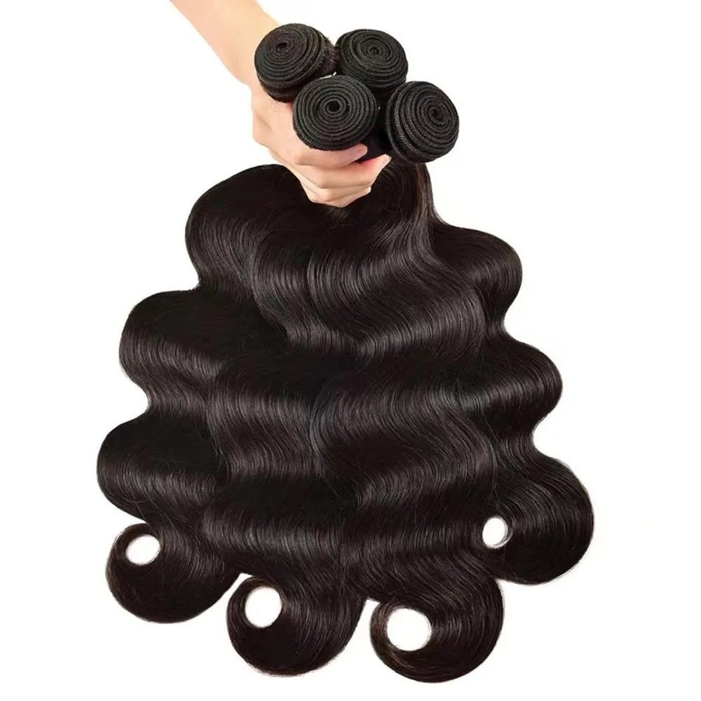 Body Wave Bundles 100% Human Hair Extensions 20 22 24 Inches Natural Black Color Brazilian Virgin Human Hair Bundles For Woman