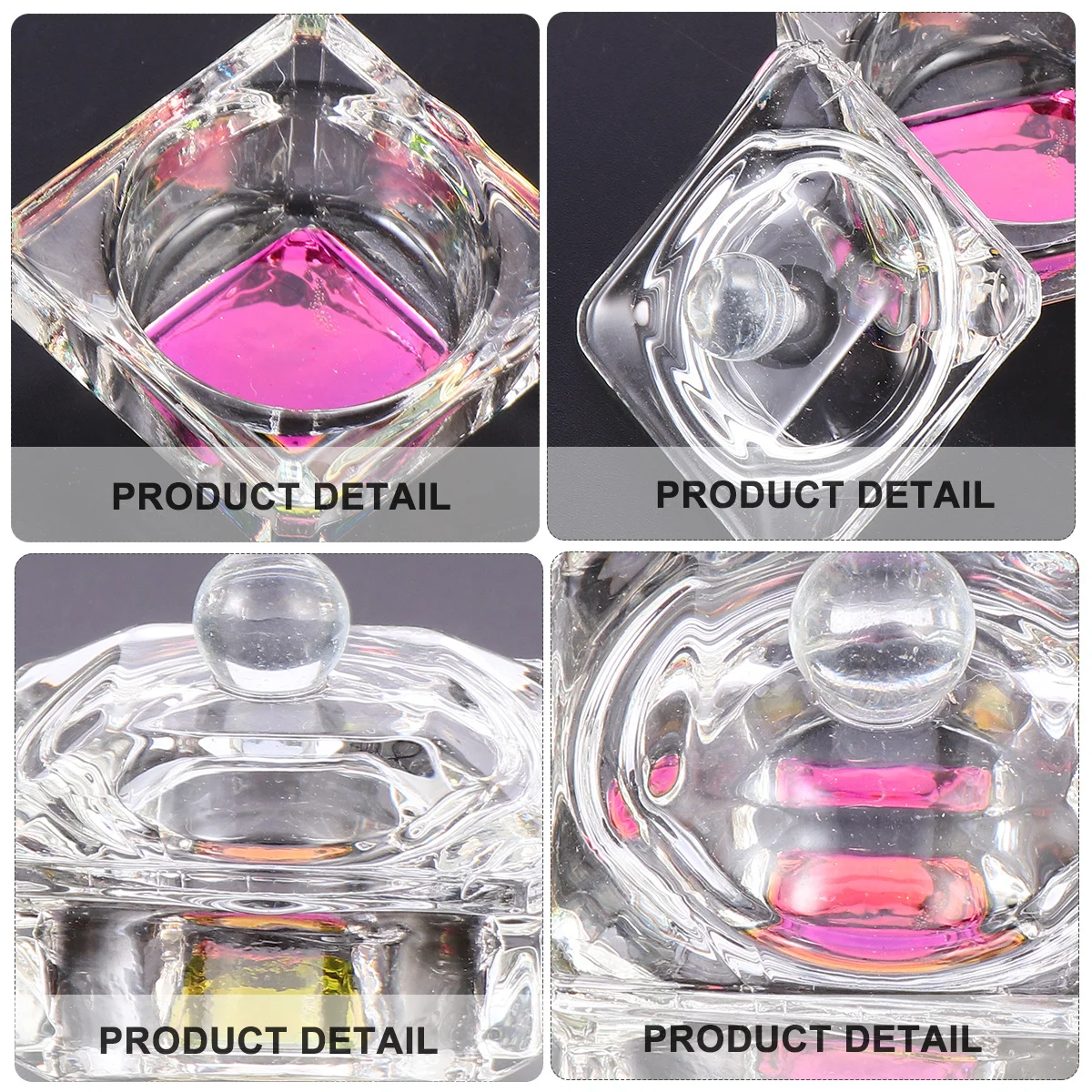 2 Stuks Nail Art Crystal Cup Duurzame Glazen Mengkom voor Acryl Vloeibaar Poeder Professionele Salon Gebruik Nagel Kristallen Glazen Beker