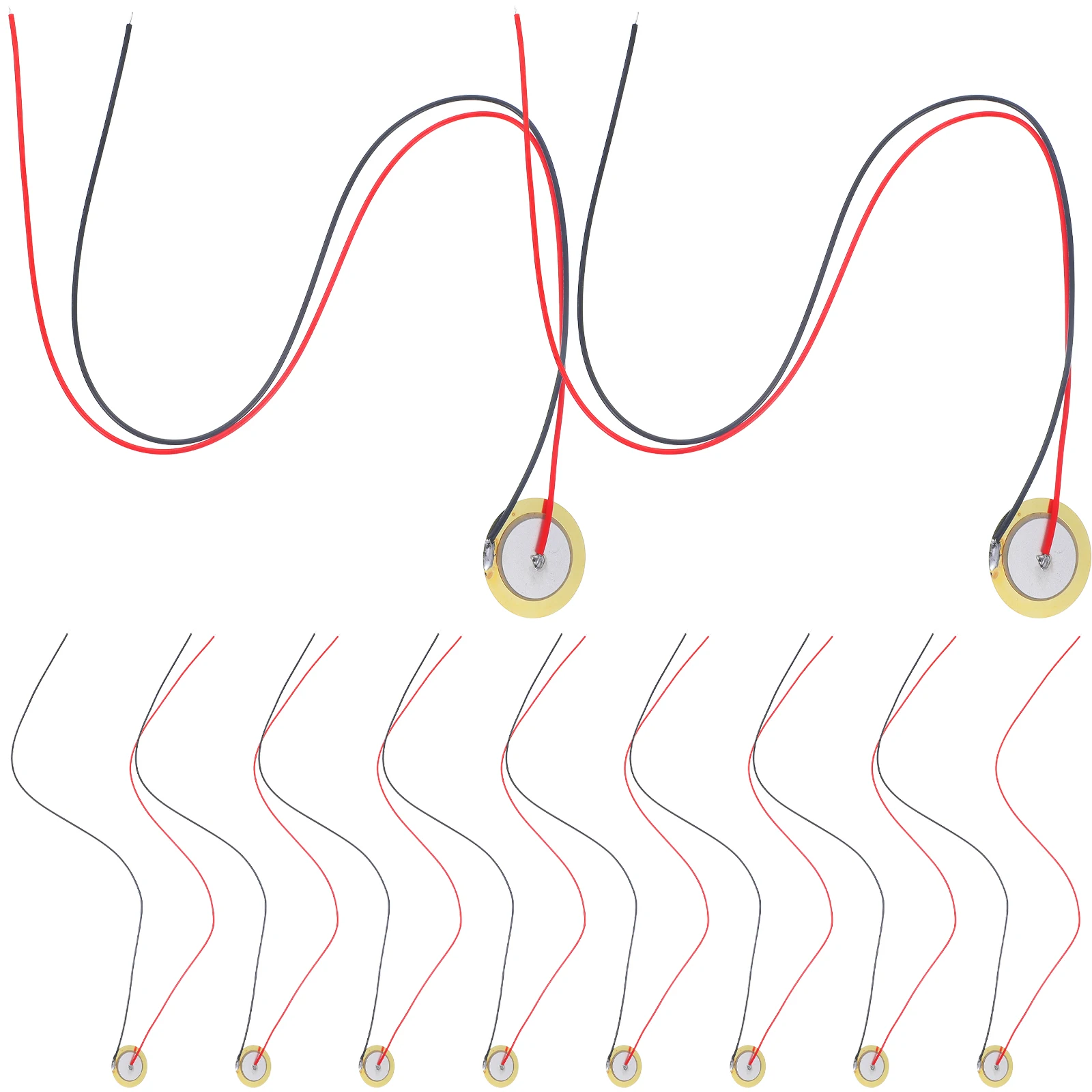 

15pcs Piezo Pickup Discs Brass Guitar Pickup Buzzer Acoustic Piezoelectric Transducer Drum Trigger Contact Microphone Amplifier