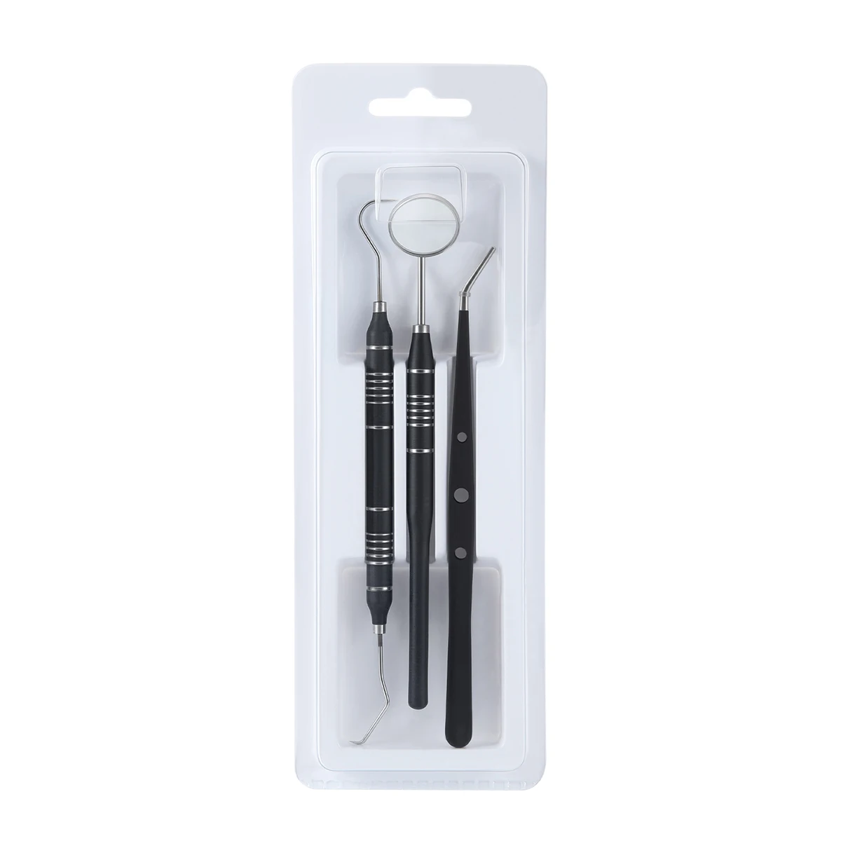 3-teiliges Set AZDENT Dental-Mundreinigungswerkzeug Zahnschaber Mundspiegel Pinzette Sondenspatel Edelstahl Zahnarztinstrument – Detail 11